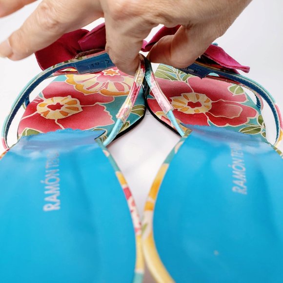 Ramon Tenza Flower Front Slip On Sandals 10 B - Picture 7 of 10